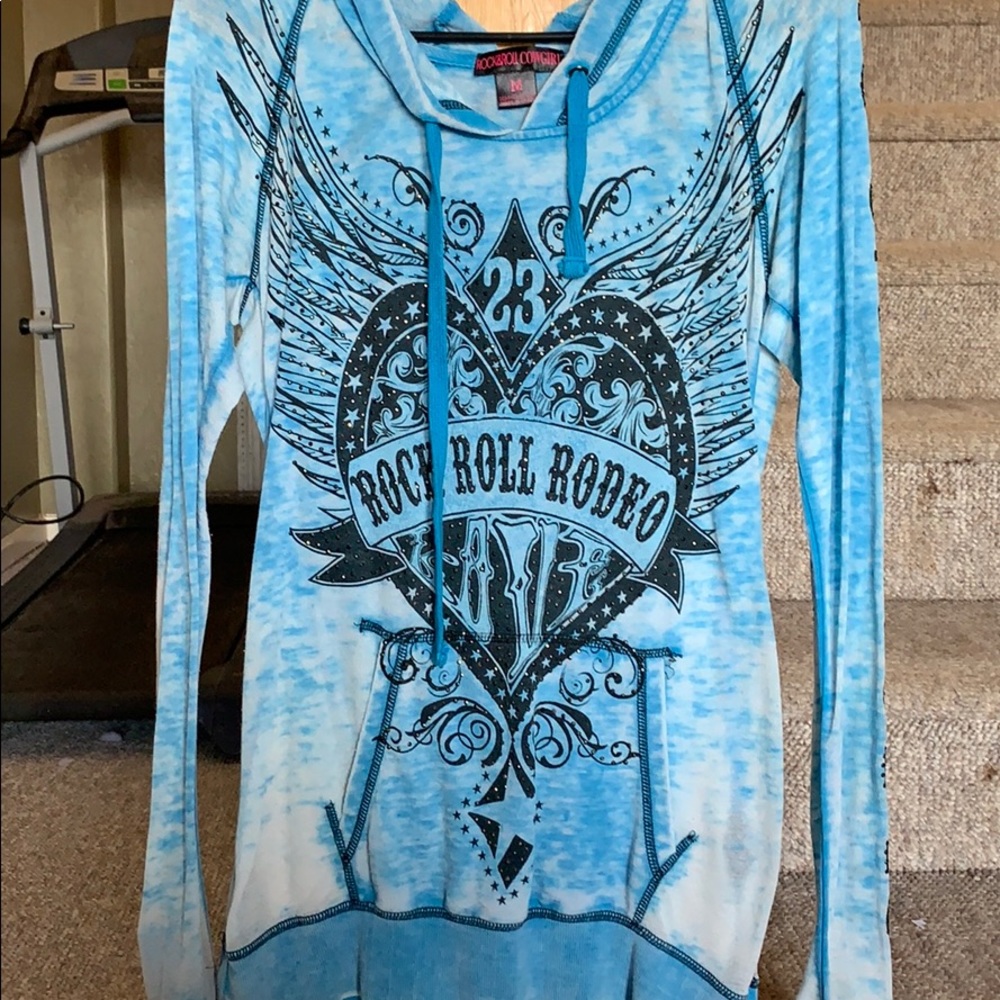Rock&Roll  cowgirl long sleeve hoodie